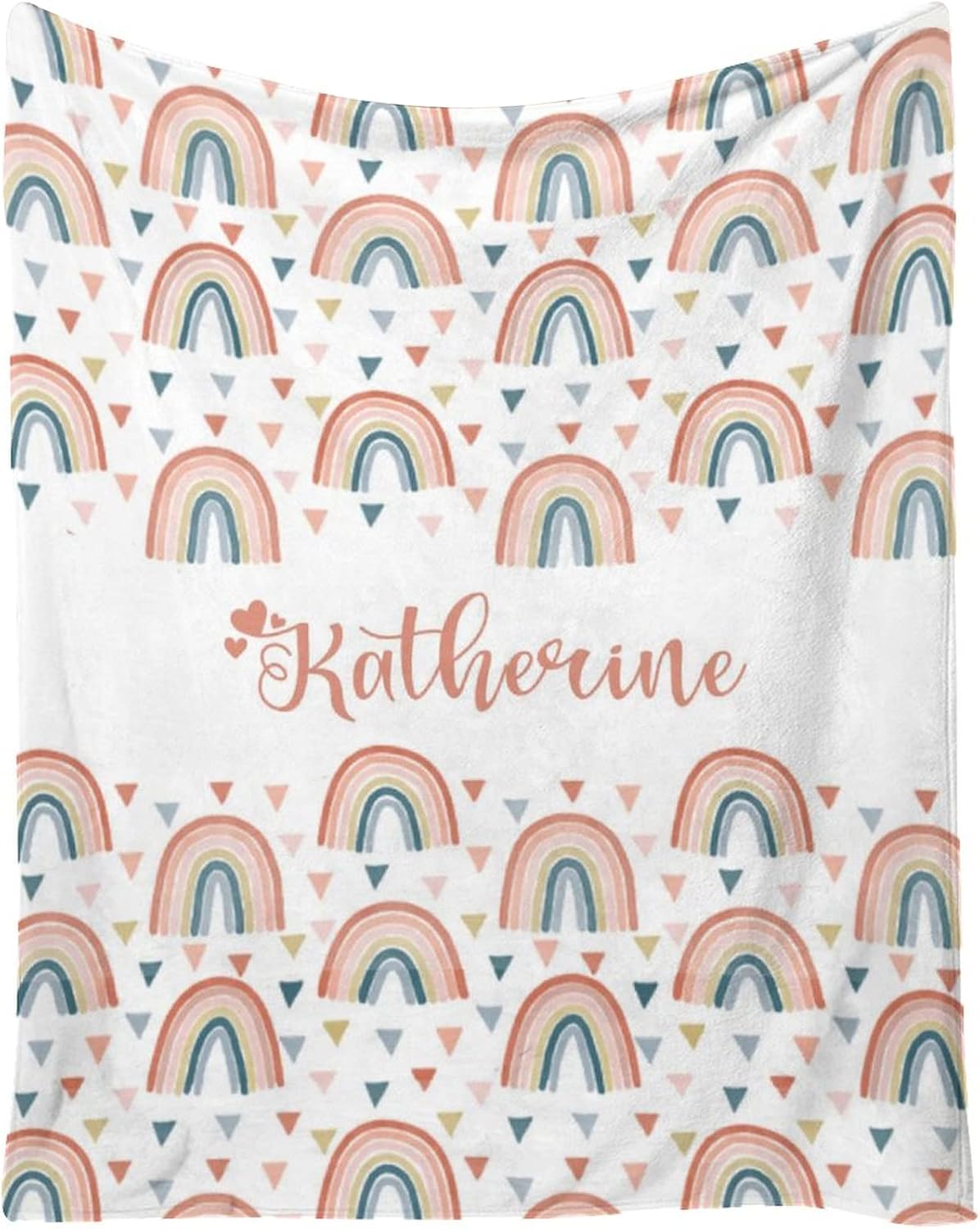 Personalized Baby Blankets for Girls with Name and Rainbow Custom Baby Blanket for Boys Newborn Toddler Gift 40"x50"