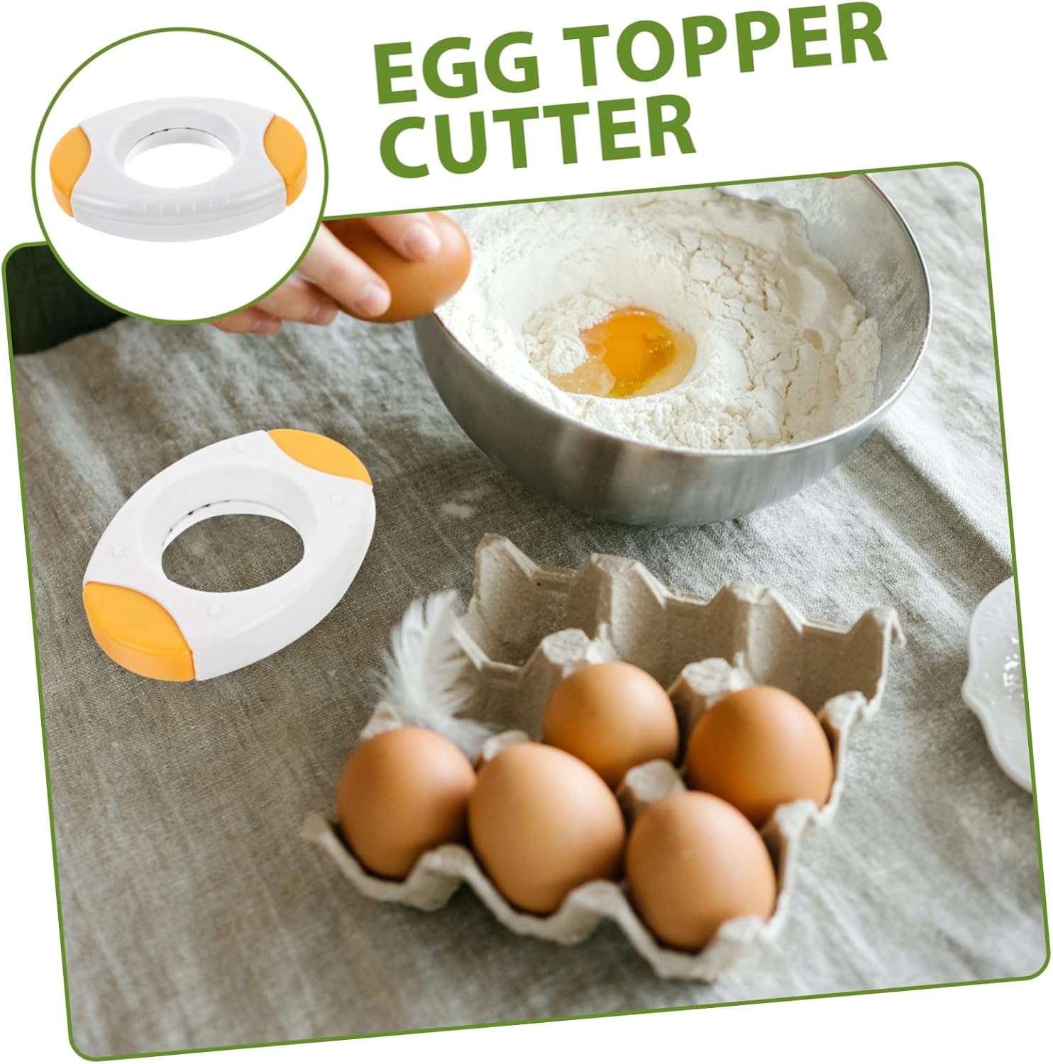 Unomor Multi-function Egg Tool Set 2pcs Egg Shell Cutters Egg Opener Egg Peeler Egg Separator Egg Cracker Sturdy Easy to Clean