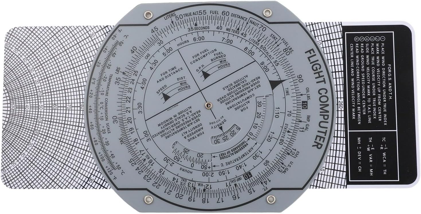 E6B Aviation Navigation Plotter Flight Computer Stand Wear And Tear ABS Transparent Slide Rule For Pilot Training Aircraft Vector Measurement And Flight Planning