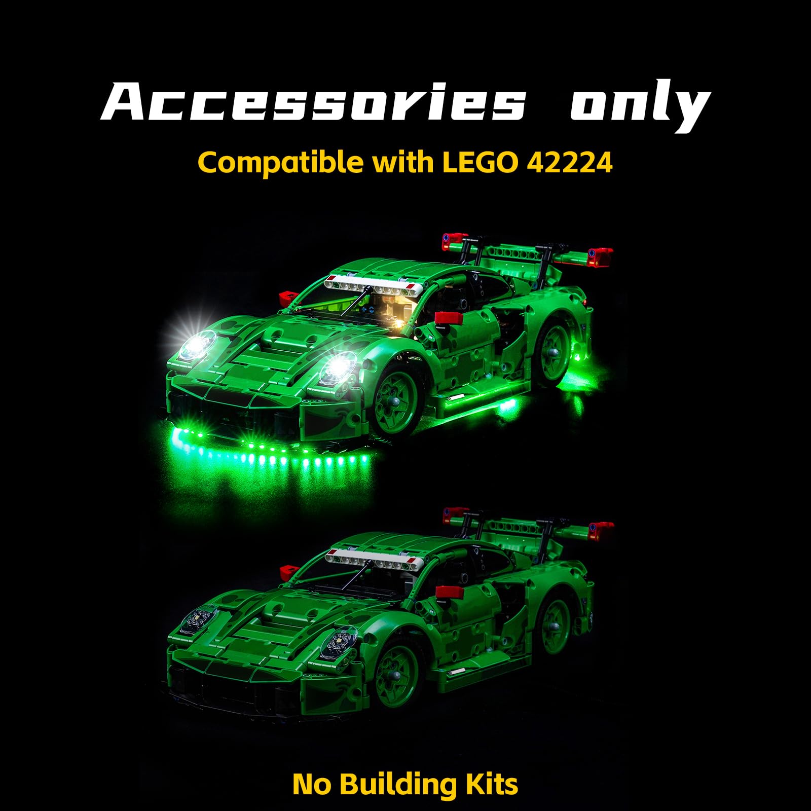 Light Kit Compatible with Lego 42224 Porsche 911 GT3 R REXY AO Racing Car (No Model) - Image 3