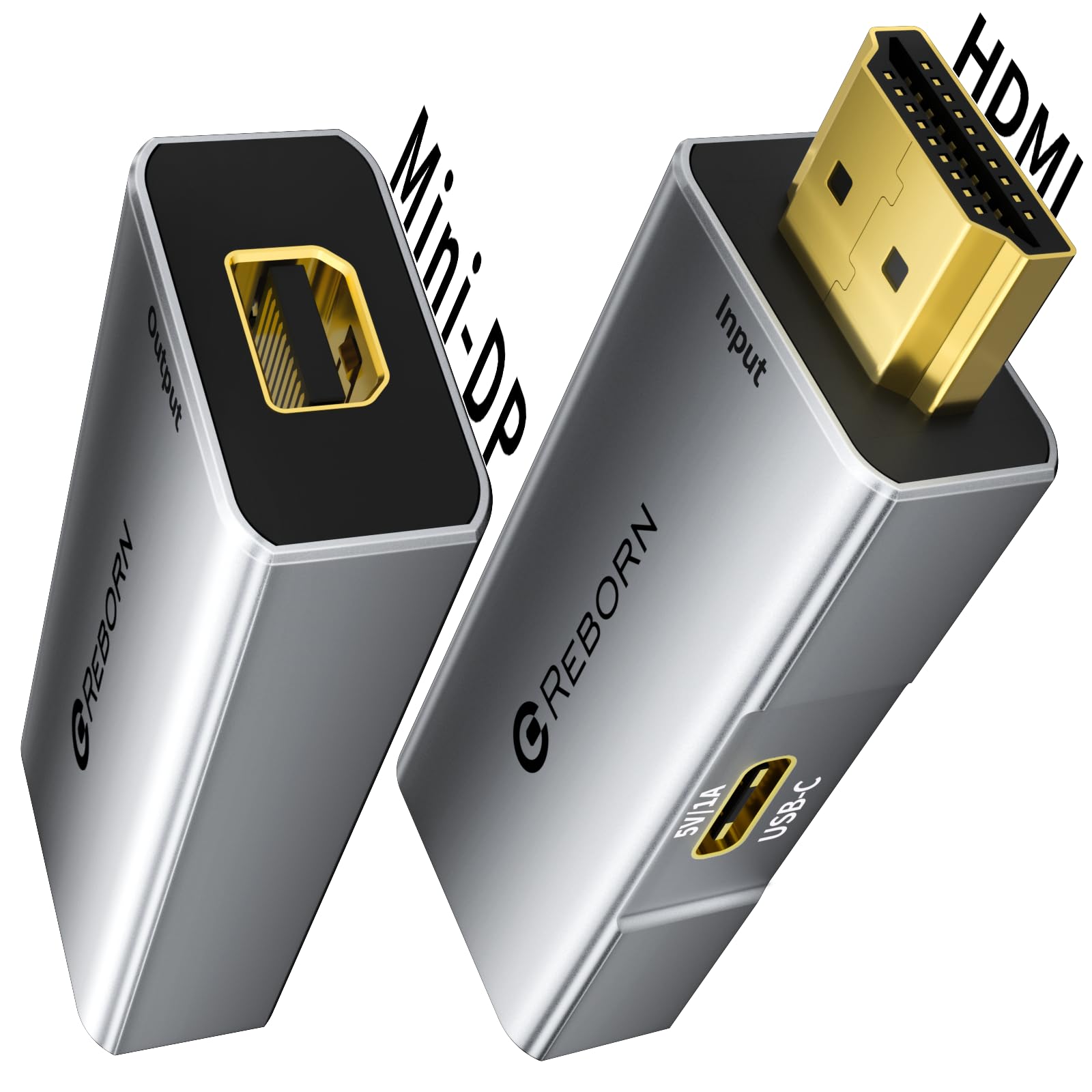 Photo 1 of HDMI to Mini DisplayPort Adapter | 4K 60Hz,1080p 120Hz Uni-Directional Only, HDMI (Source) 2.0 Male to Mini DP (Display) Female Converter for Laptop,AMD,NVIDIA,PS5,Xbox and More - 1 Pack