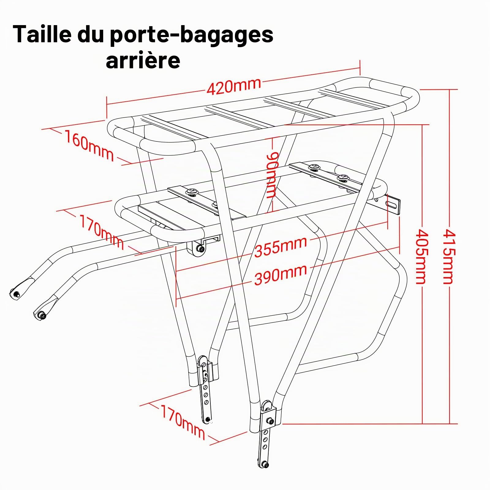 Batterie pour vélo électrique à Fixer sur Le Porte-Bagages arrière 48 V avec Chargeur, Batterie au Lithium de 30 Ah Ah pour Moteur de vélo de 250 W à 1800 W