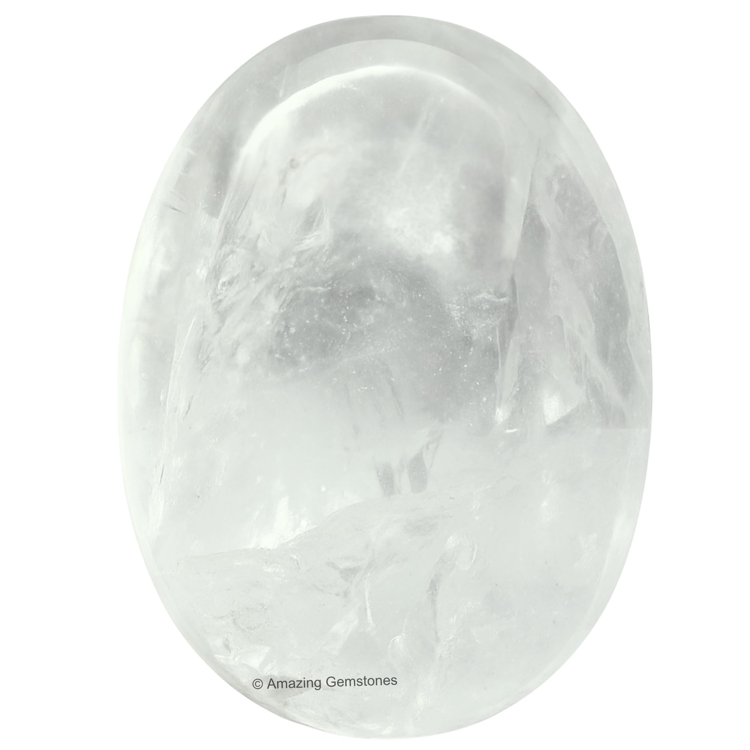 Amazing Gemstone Clear Quartz Crystals and Healing Stones - Large Palm Stone Crystals Piedra - Crystal for Good Luck, Balanced Positive Energy, Meditation - Unique Stocking Stuffers & Birthday Gifts