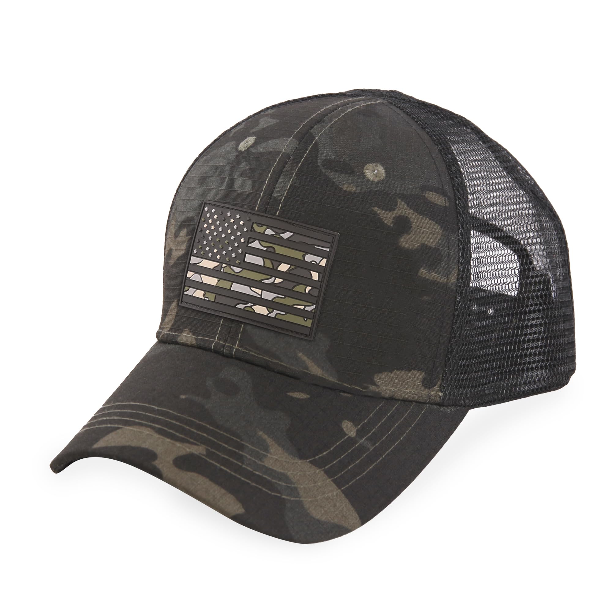 HIGHLAND TACTICAL Men's American Flag Camo Rubber Patch