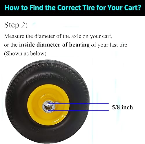Miniatura 4 de Neumático para camión de mano sin plano 4.103.50-4 con orificio de eje de 34, 2.2 pulgadas de desplazamiento de 10 pulgadas de repuesto de neumático