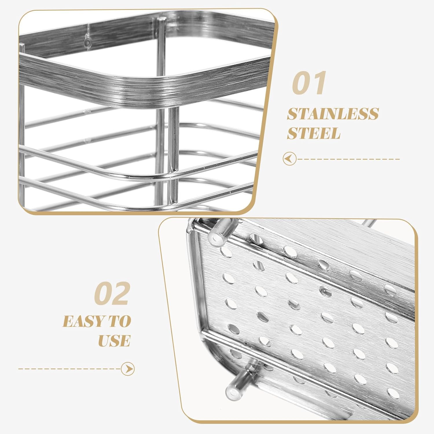 Stainless Steel Cutlery Holder for Kitchen Utensils, Silver Small
