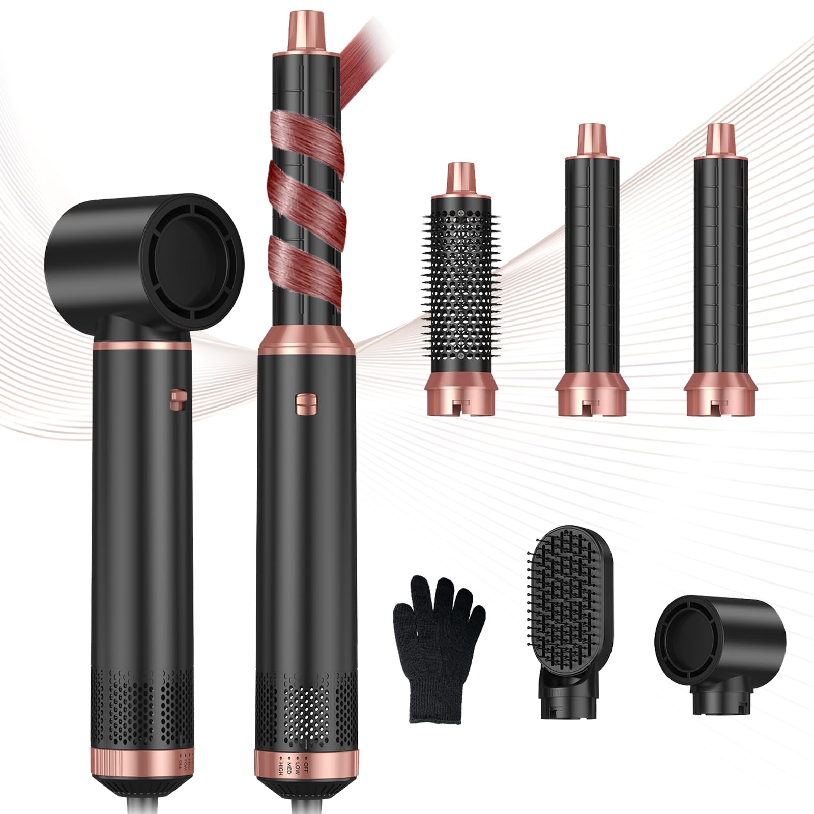 5 in 1 Blow Dryer Brush, Hair Dryer Brush Set Upgrade Hot Air Brush