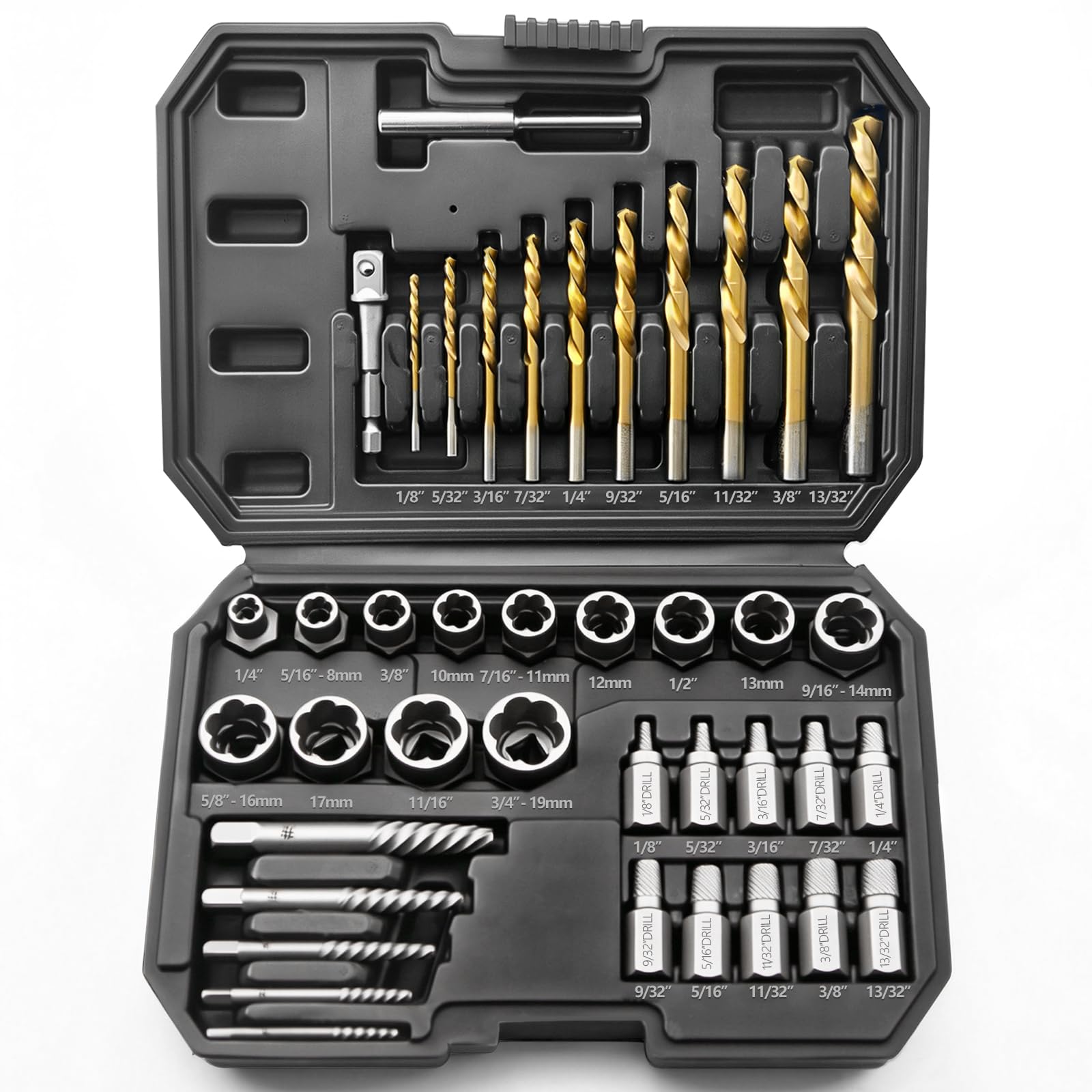 Greywolf 40 pcs Screw Extractor and Bolt Extractor Set，Left-Handed Drill and Easy Extractor，2-in-1 Nut Extractor ，Bolt nut Remover，for Stripped, Rusted, Broken Screws, Nuts — image 1