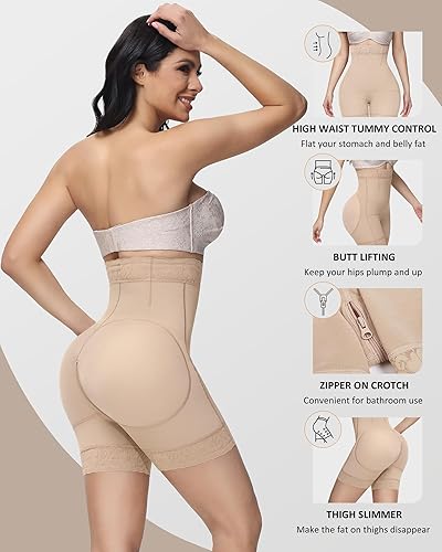 Miniatura 3 de SHAPSHE Pantalones cortos moldeadores para levantamiento de glúteos, pantalones cortos de control de abdomen, fajas colombianas, ropa interior de