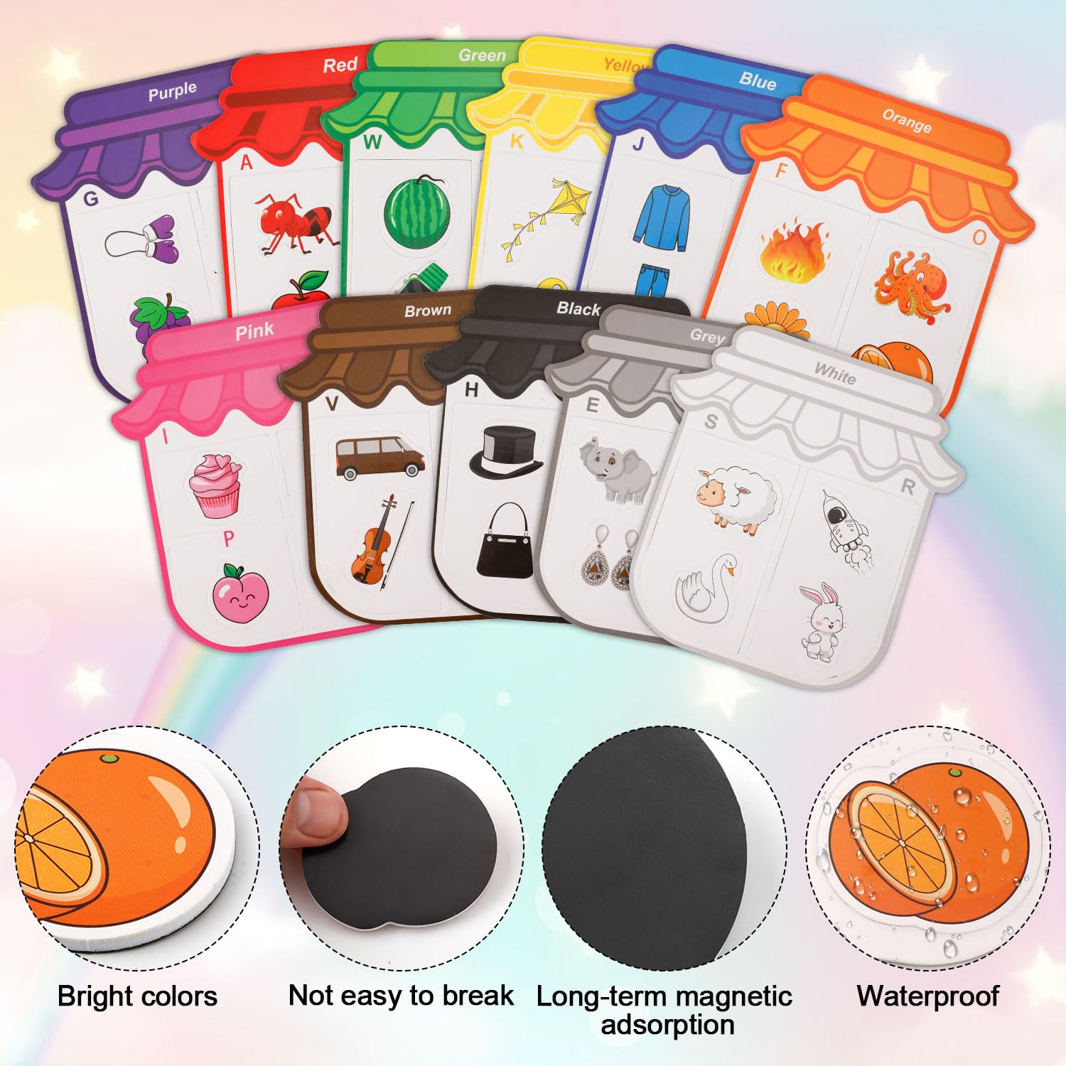 Color Craft Magnets, Montessori-Inspired Magnetic Stickers For Creative Learning...