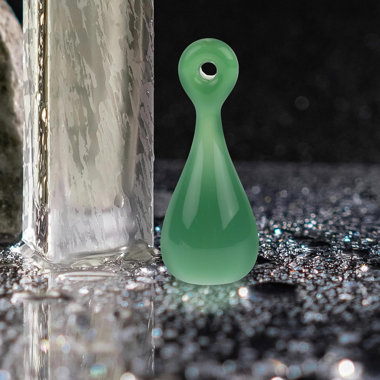 DECHOUS Green Bowling Ball Shape Perfume Bottle Refillable Resin Essential Oil Travel Container Elegant Middle Eastern Style for Vanity and Dresser Storage