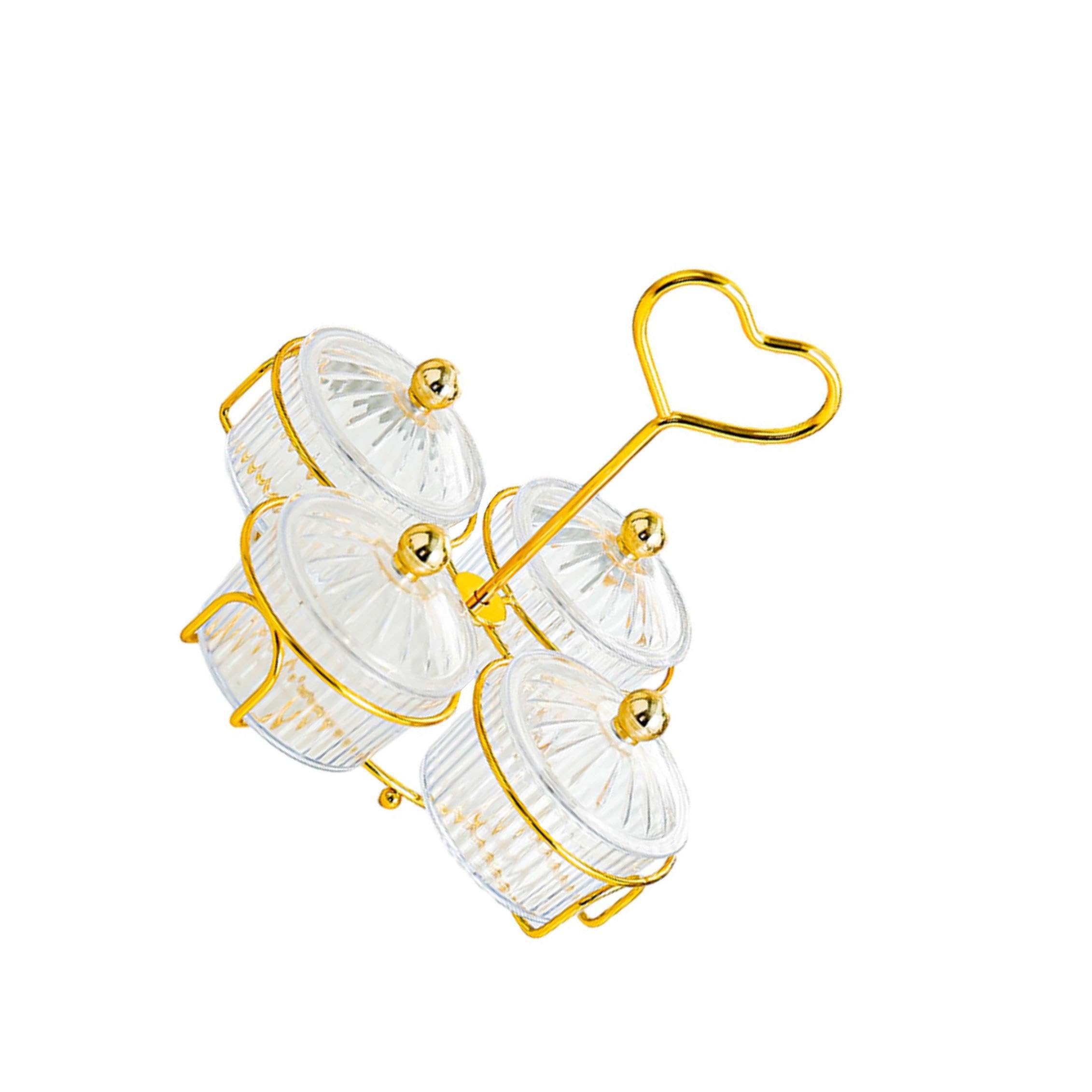 Party Divided Serving Dishes Tray Clear Glass Condiment Serving Tray Bar Container Fruit Dessert Snacks Fruit Dessert Snacks Platter Glasses Bowl, Clear, 4 Bowls