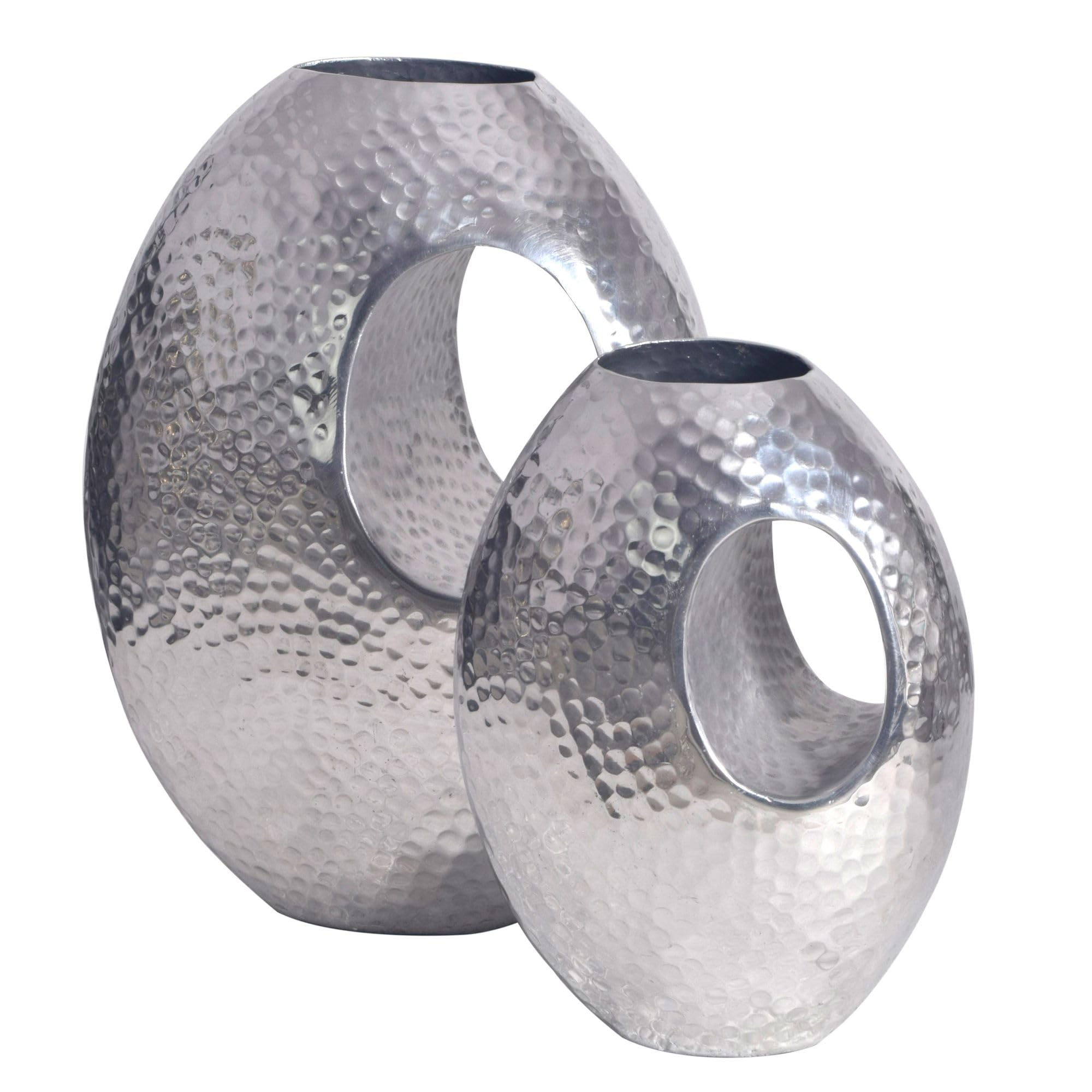 Vase décoratif en aluminium argenté Wohnling pour table et salon