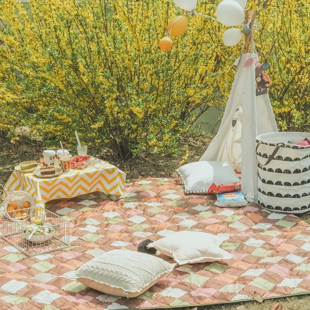 Portable Picnic Blanket,Picnic Blanket,Beach Mat Picnic Blanket,Portable Picnic Blanket,Waterproof,Sand Proof,Machine Washable,Slip Resistant With With Carrying Handle For Family,Beach,Park,Hiking,Cam