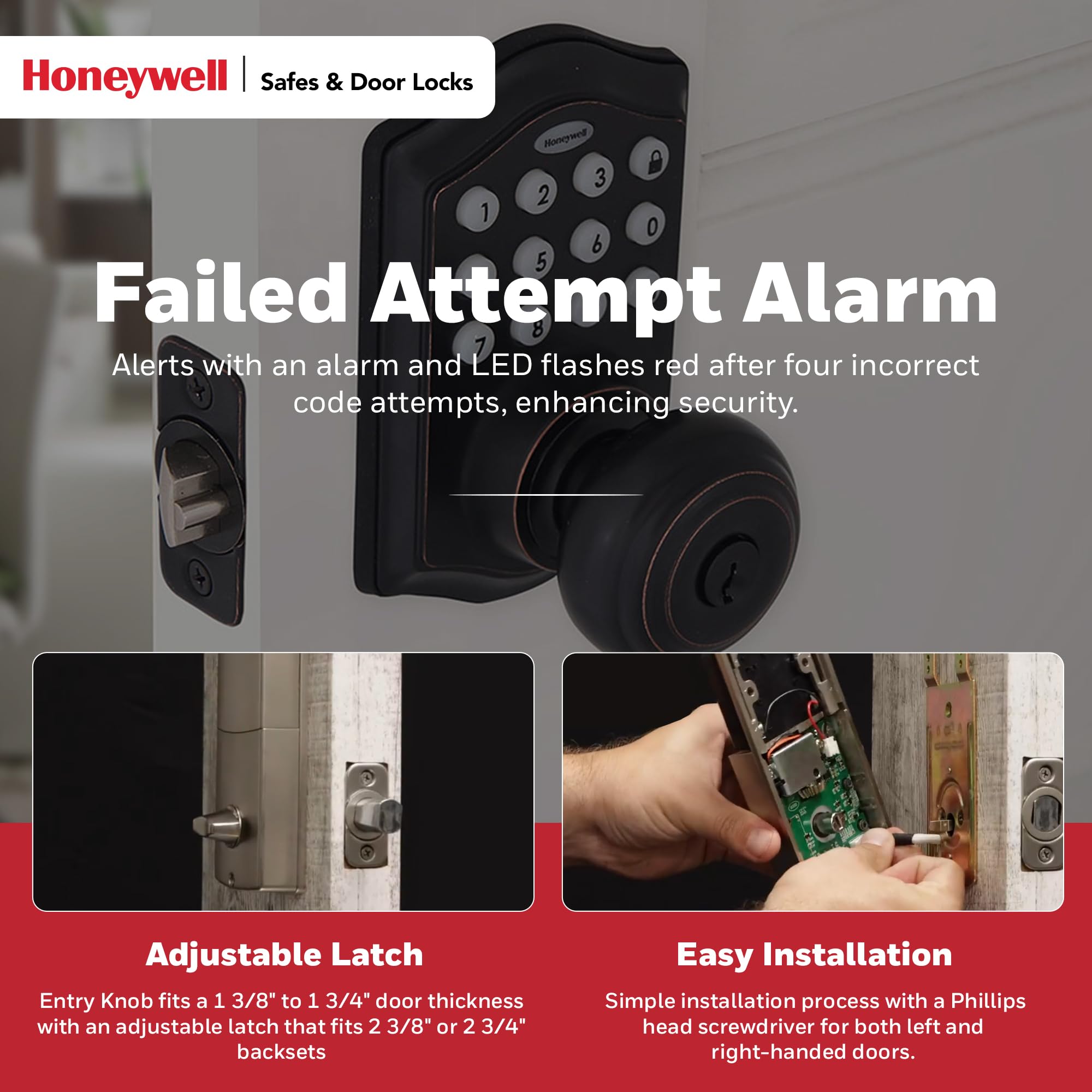 Honeywell Safes & Door Locks - Keyless Entry Smart Electronic Door