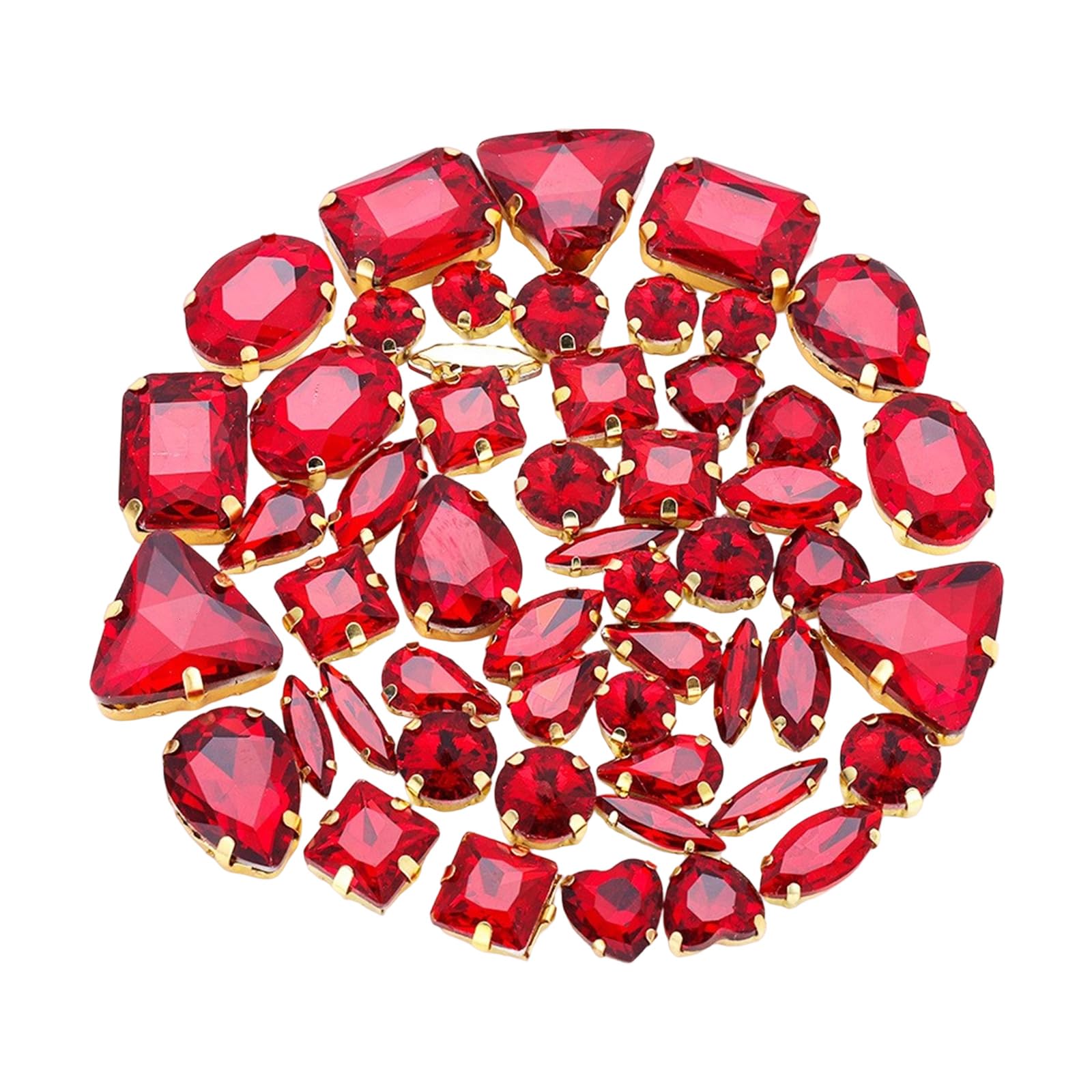 XuQiZZpp 50Pcs Crystal Sew on Rhinestones Flatback Claws Glass Stone with Hole for Craft Jewelry Clothing Sewing Accessories Sew on Rhinestones Claws Flatback