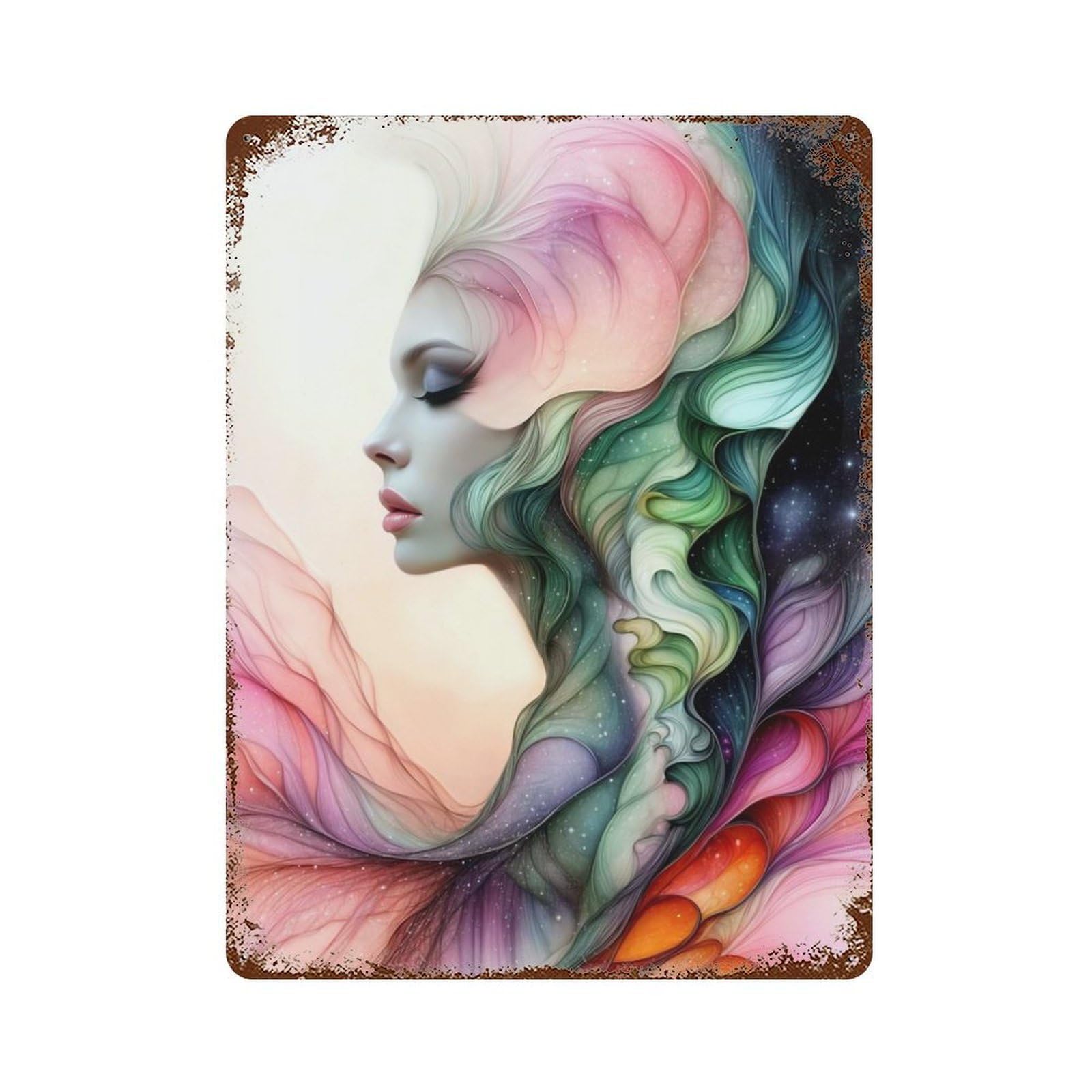 Colorful 15.7"x11.8" Vintage Rust Metal Sign, Novelty Wall Decor for Living Room, Hallway And Home Decor