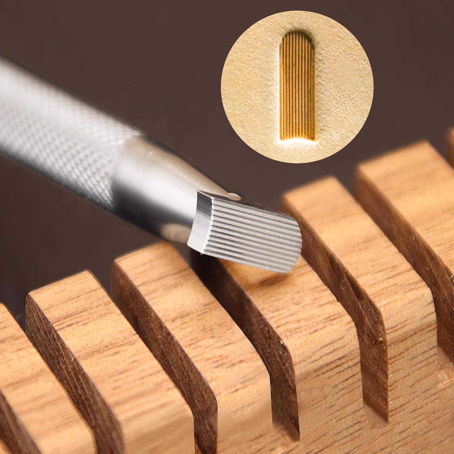 Leather Stamp Center Shader Stamp Stainless Steel Professional Leather Stamping Tool for Leathercraft DIY Working of Flower Center Pattern