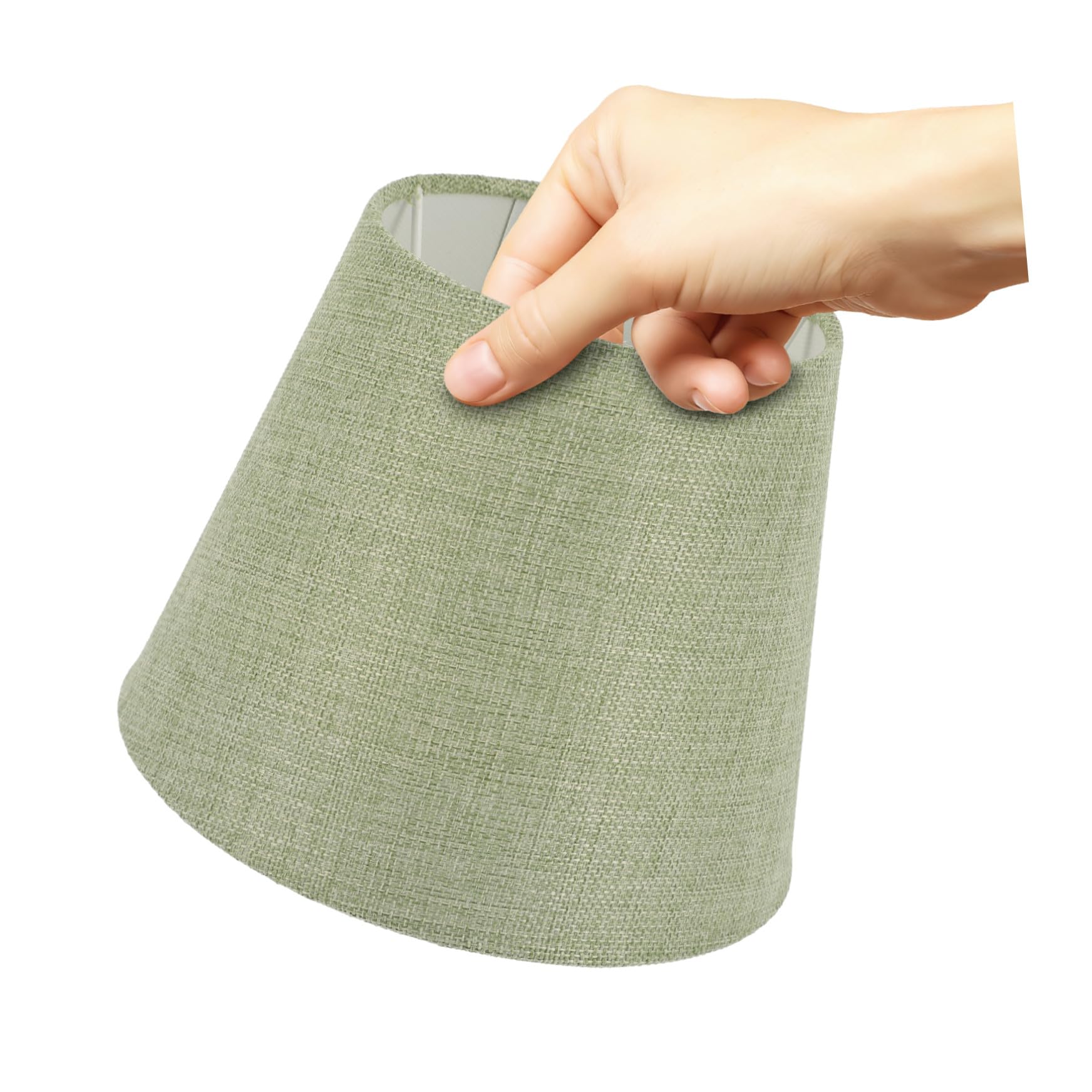 jojofuny Pantalla de Lámpara para Mesa de Noche de Tejido Verde Estructura de Hierro, Plegable y Compacta, Diseño Moderno para Oficina y Hogar E14