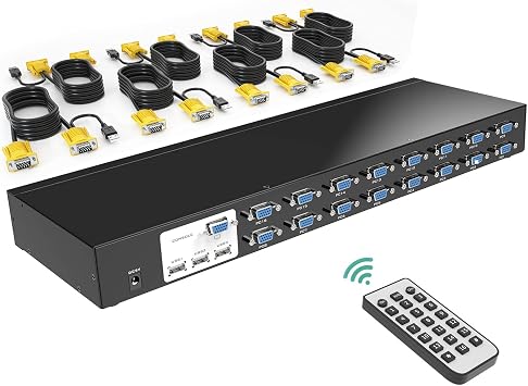 MT-VIKI 8 Port KVM Switch VGA + 16 Port Rack Mount KVM