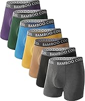 BAMBOOCOOL Men's Bamboo Boxer Briefs: Ultra Soft, Moisture Wicking, Breathable No Ride Up with Fly - Multipack