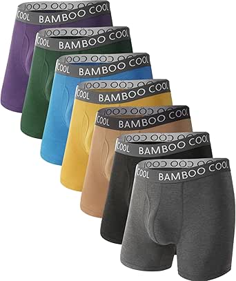 BAMBOO COOL Men’s Ultra Breathable Boxer Briefs, No Riding Up, Multipack