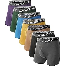 BAMBOO COOL Men's Ultra Breathable Underwear,No Riding Up Boxer Briefs with ComfortFlexible Waistband,Multipack