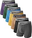 BAMBOO COOL Men's Ultra ComfortSoft Underwear, Moisture Wicking & Breathable No Ride Up Boxer Briefs with Fly, Multipack