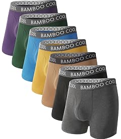 BAMBOO COOL Mens Ultra Breathable Underwear No Riding Up Boxer Briefs with ComfortFlexible Waistband Multipack
