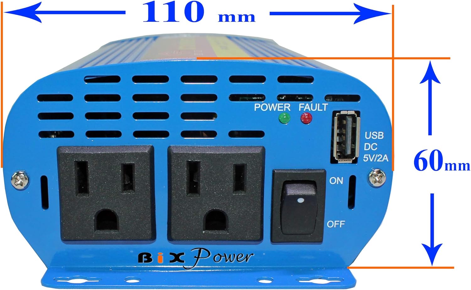 24V DC (20V ~ 30V) to 110V AC 300W True Pure Sine Wave Power Inverter