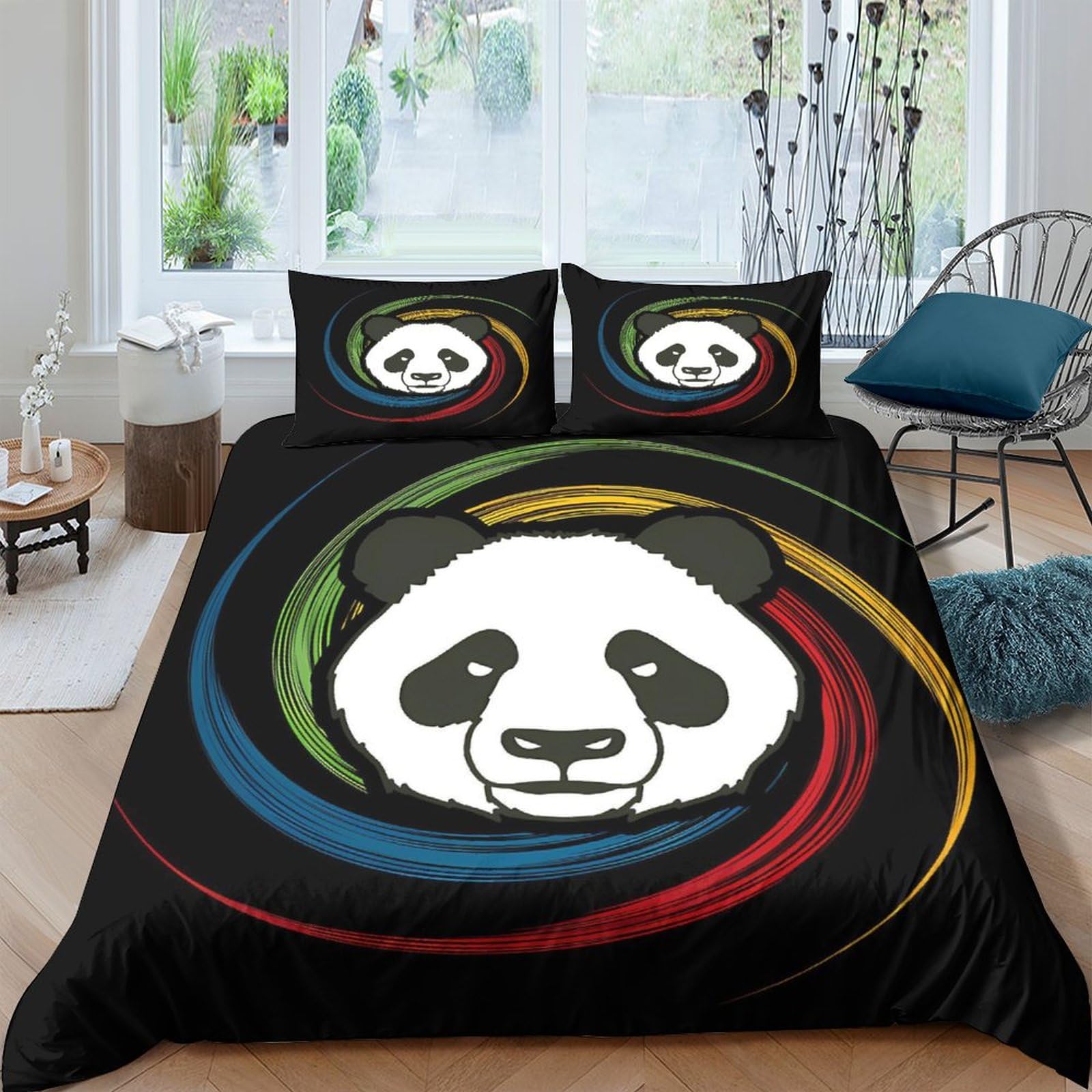 Parure de lit 3D Panda pour chambre adulte et enfant lit King size