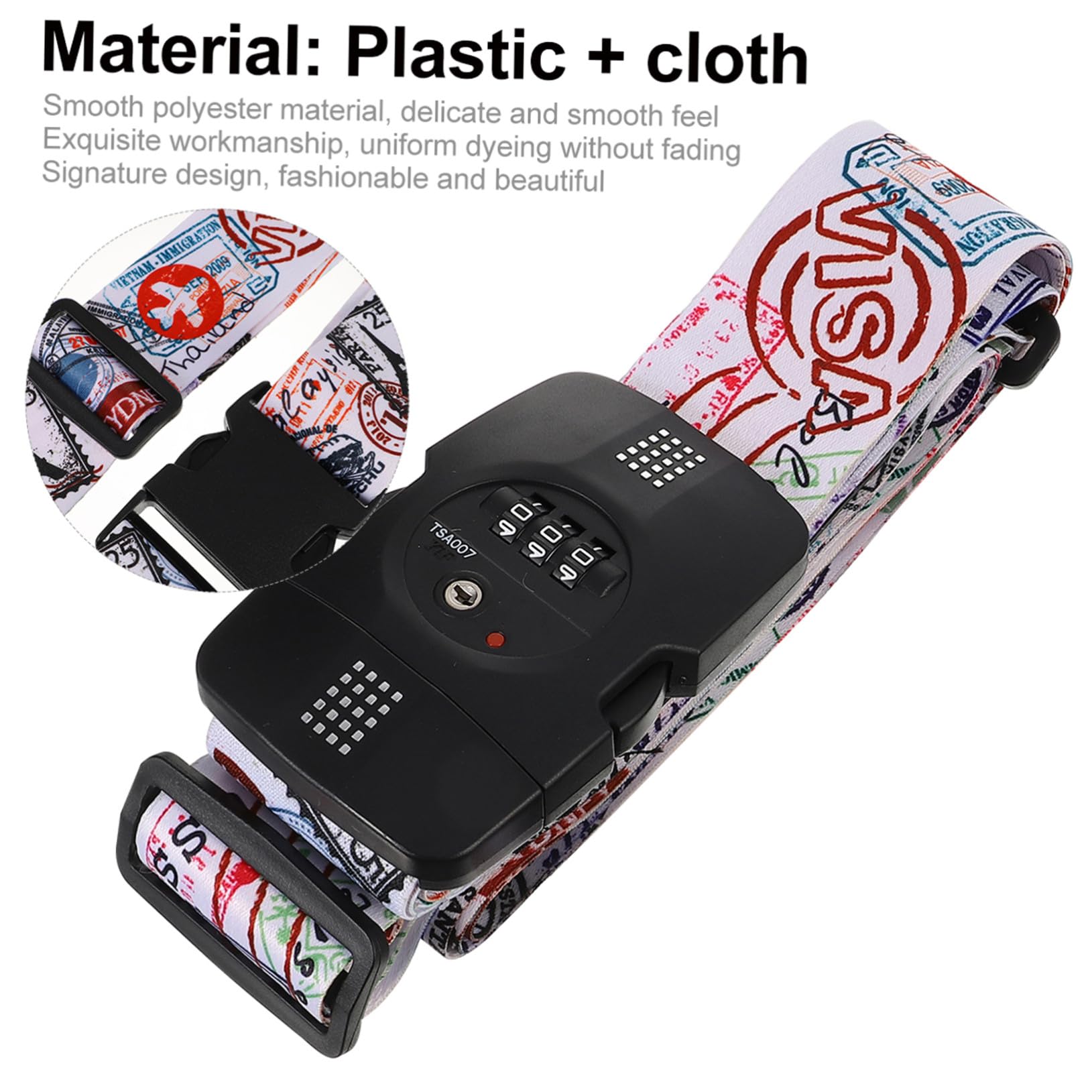 Verstellbarer Koffer Packgurt Kreuz Design aus Strapazierfähigem Polyester mit TSA Sicherheitsschloss 2 Stück für Sicheres Reisegepäck