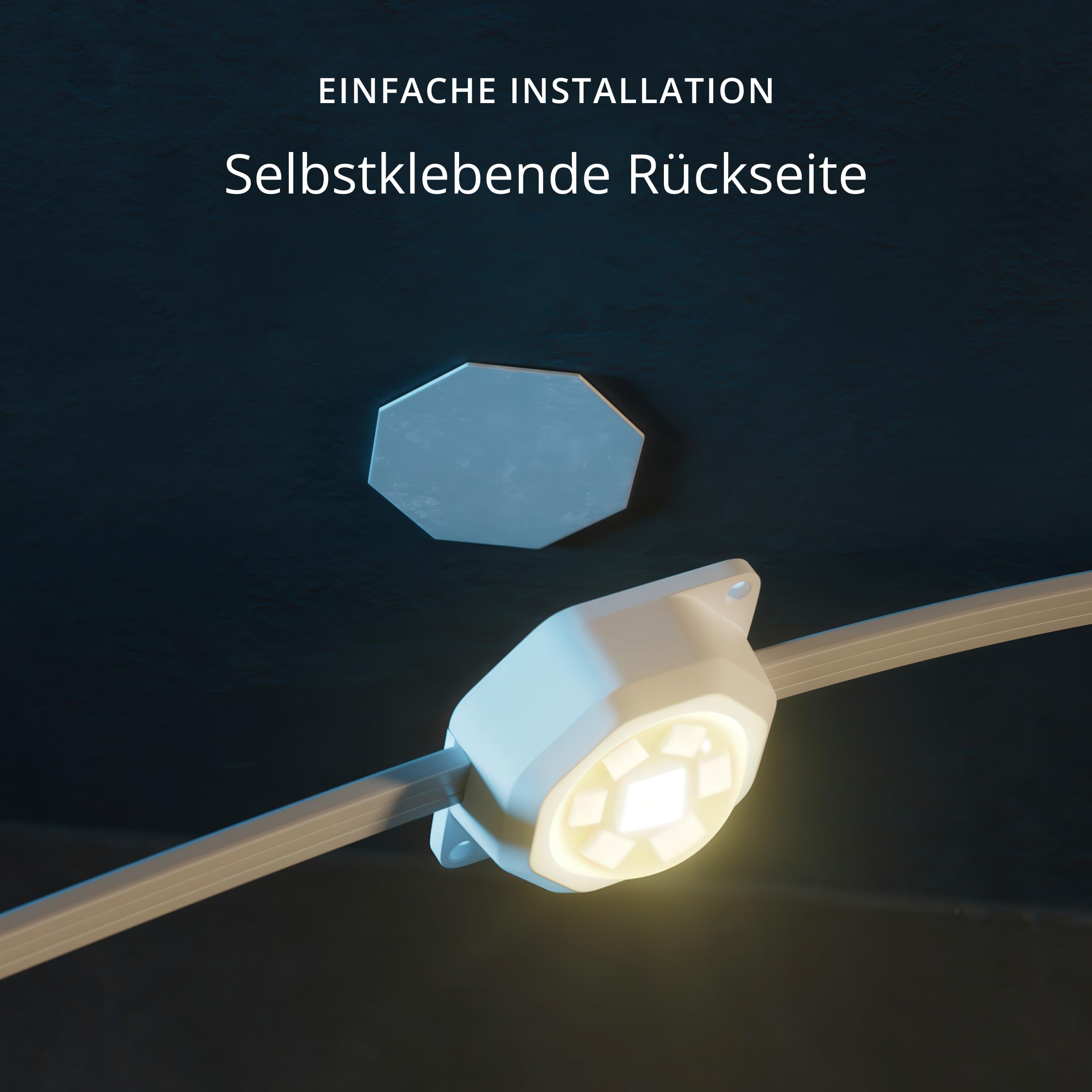 Twinkly Permanente Beleuchtung mit 72 RGB-LEDs, LED-Lichtstreifen für den Außenbereich, Smarte Mehrfarbige LED-Lichter, Kompatibel mit Alexa und Google Home, IP65, App-Steuerung, Weißes Kabel, 30 m