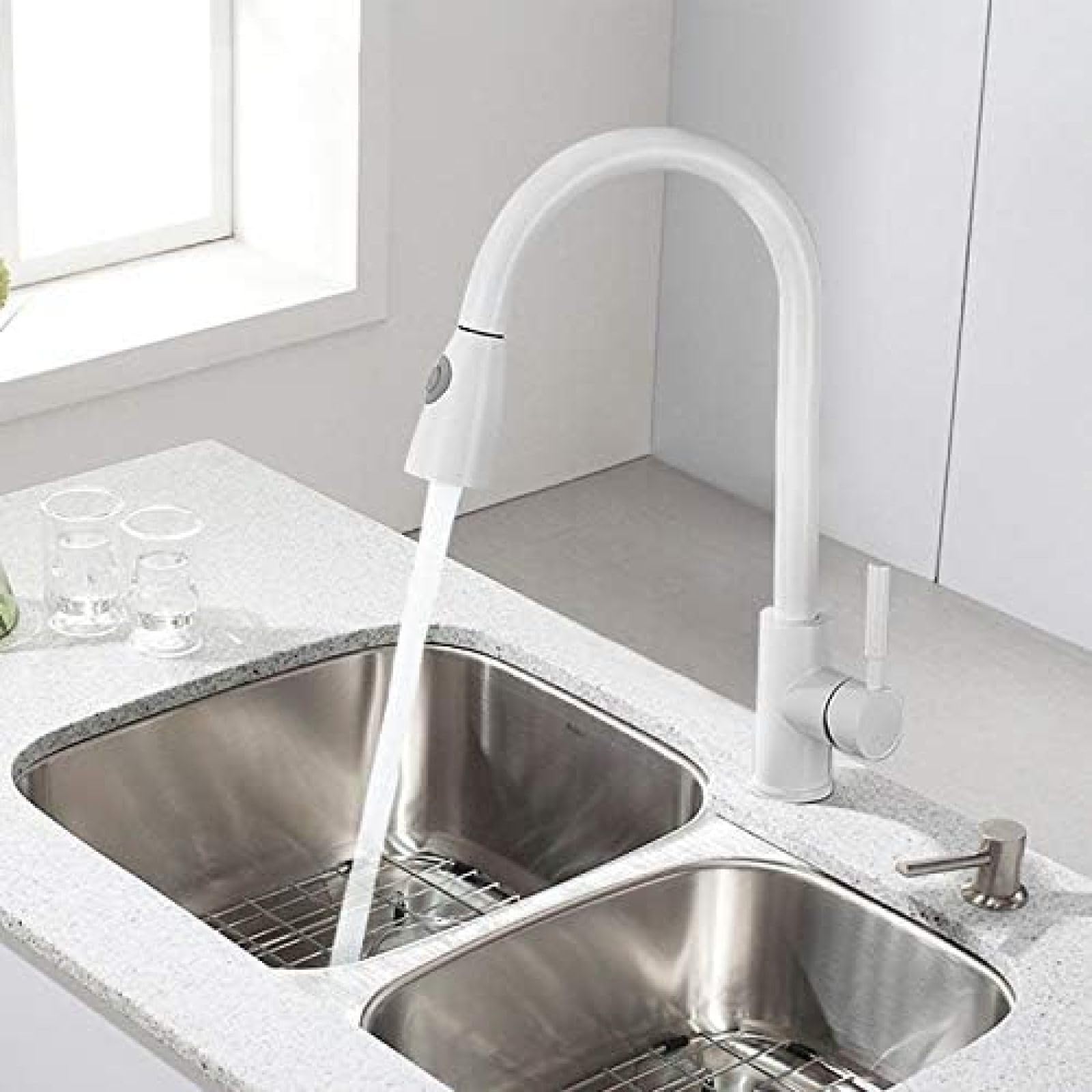 XANAYXWJ Robinet de Cuisine, robinets de Cuisine avec capteur Tactile, robinets à Induction, mitigeur d'eau, poignée Unique, Modes d'eau à Double Sortie