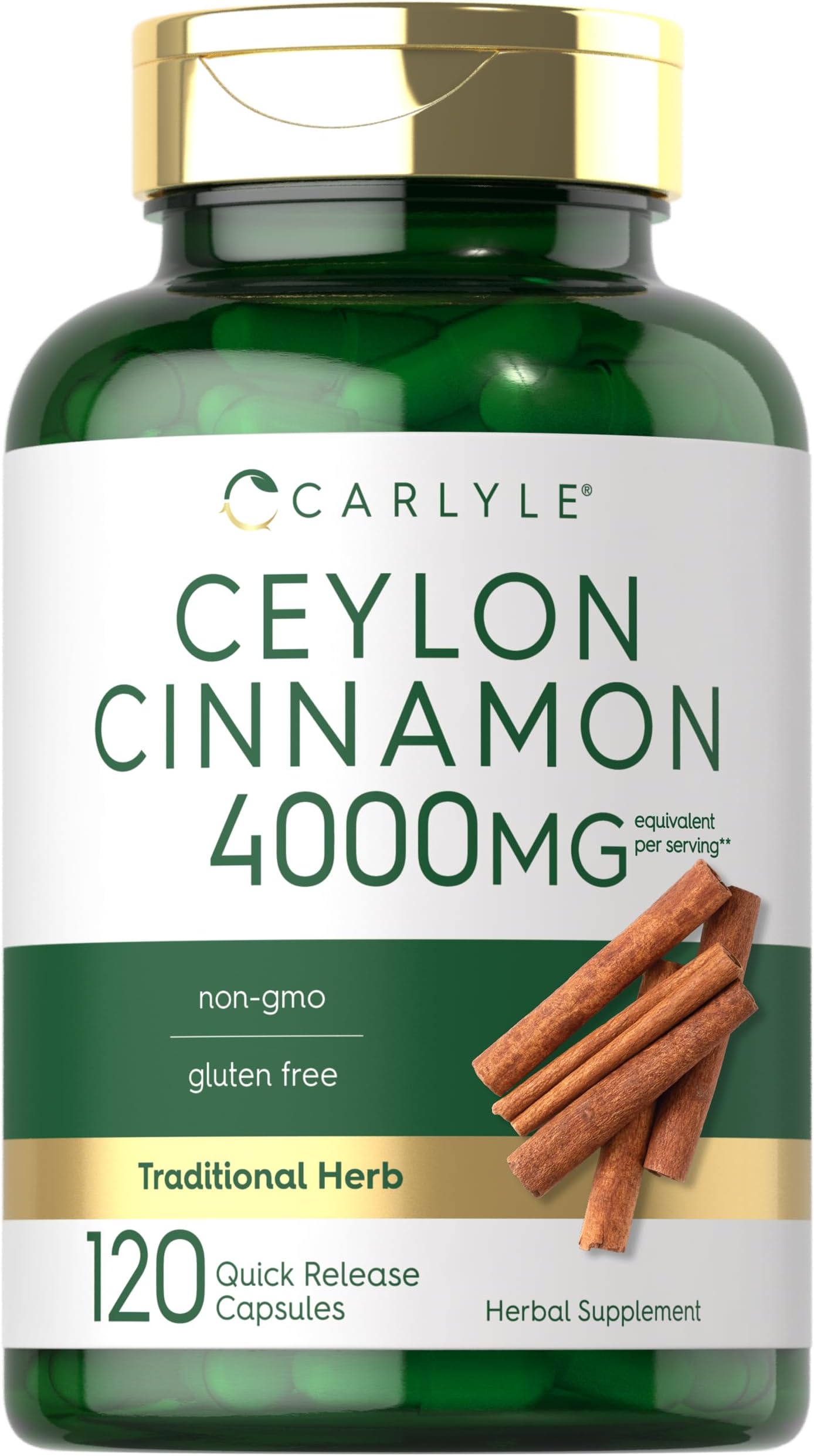 Ceylon Cinnamon Capsules | 120 Count | Non-GMO & Gluten Free Supplement