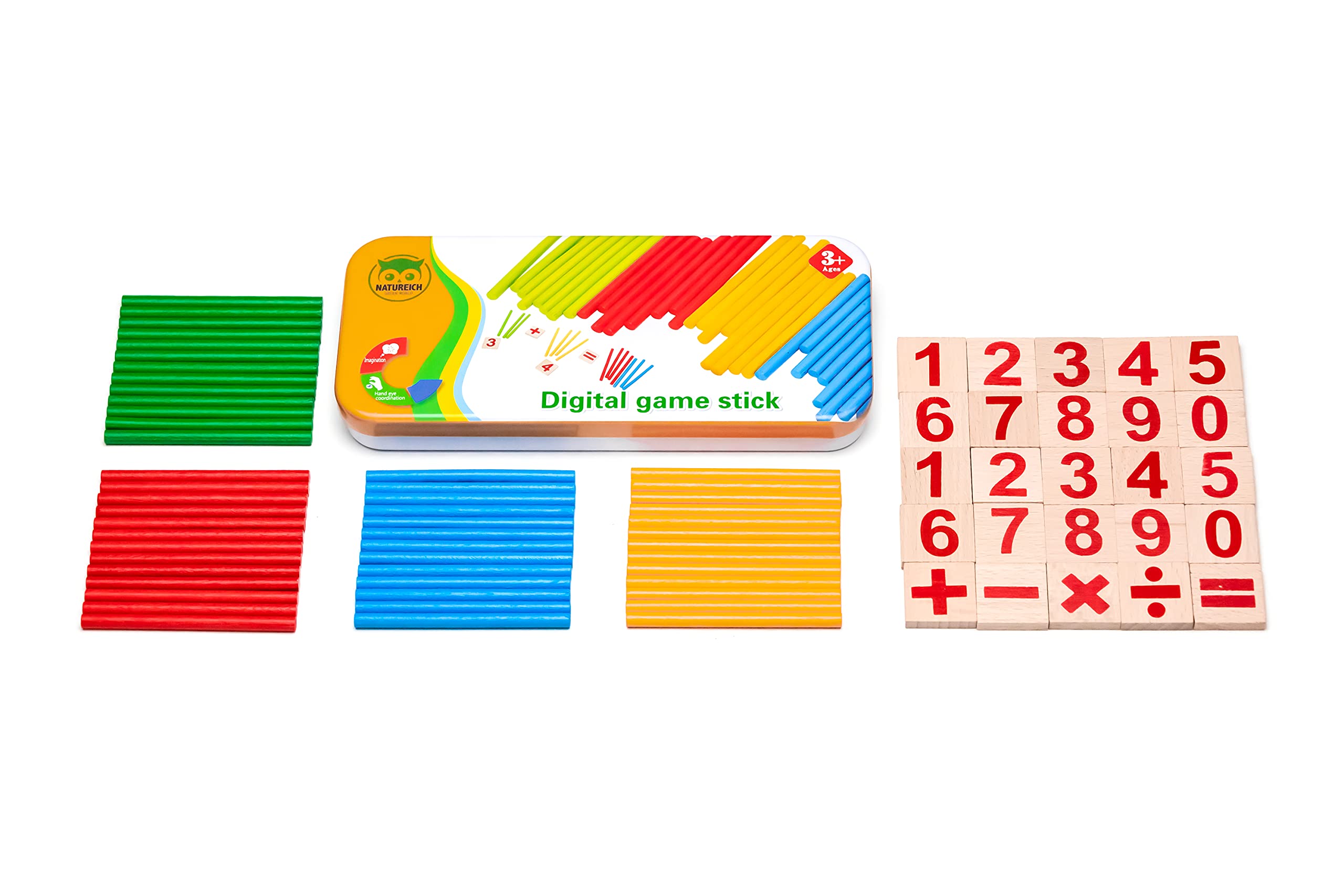 Montrix Giochi Montessori 3 4 5 6 Anni, Gioco Educativo con 42 Bastoncini Colorati e Dadi, Giocattolo Motricità Fine Gioco per la Famiglia Regalo per Ragazzi Ragazze