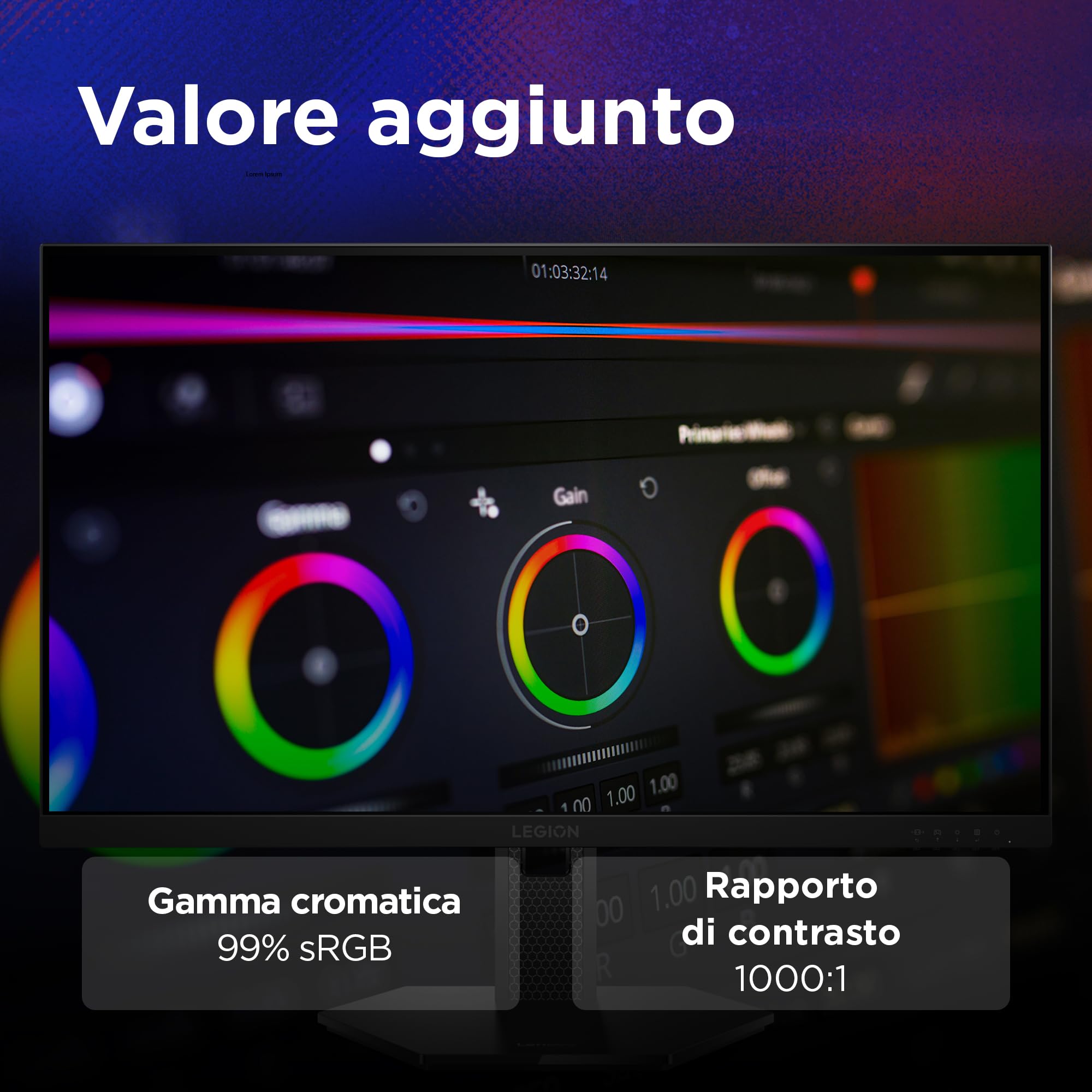Lenovo Legion 27-15 | 27" Monitor Gaming IPS Full HD | 240Hz | 0.5 ms | DP 1.4, 2x HDMI 2.1 | AMD FreeSync Premium | Regolabile | VESA 100x100