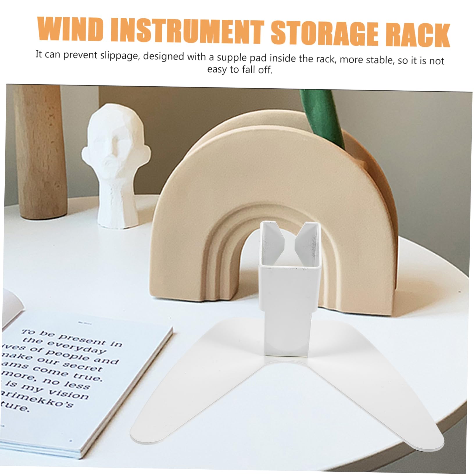 TOYANDONA Supporto per Strumenti Fiato Ferro Bianco per Elettronico | Asta per Esposizione di Art Works, Inserto Interno Morbido, Struttura Stabile per Appoggio Ordinato