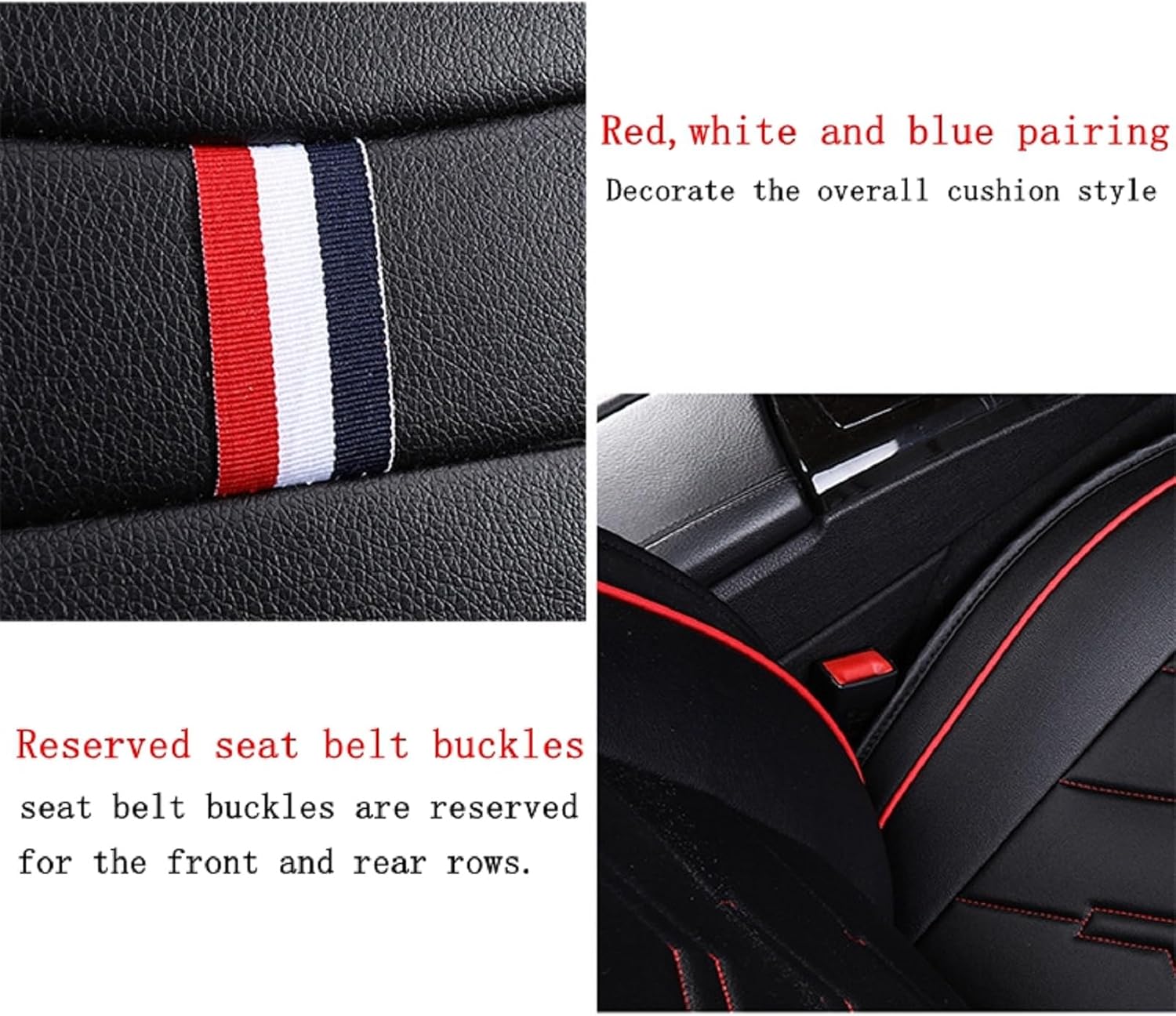 Car Seat Covers Full Set for Toyota Corolla 2011 Vehicles, Universal Fit for Most Cars Front&Rear Seat Protector, 5 Seats Waterproof Leather Seat Cushion (Black/Blue)