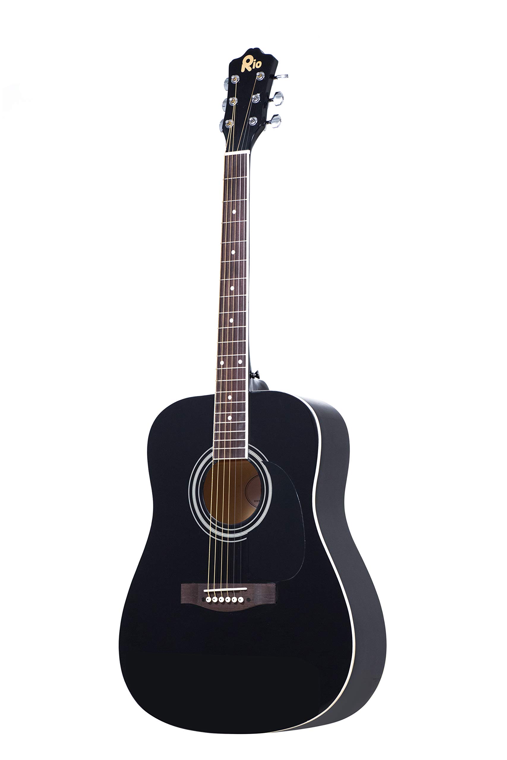 RayGar Guitare acoustique 4/4 avec cordes en acier Noir 104 cm