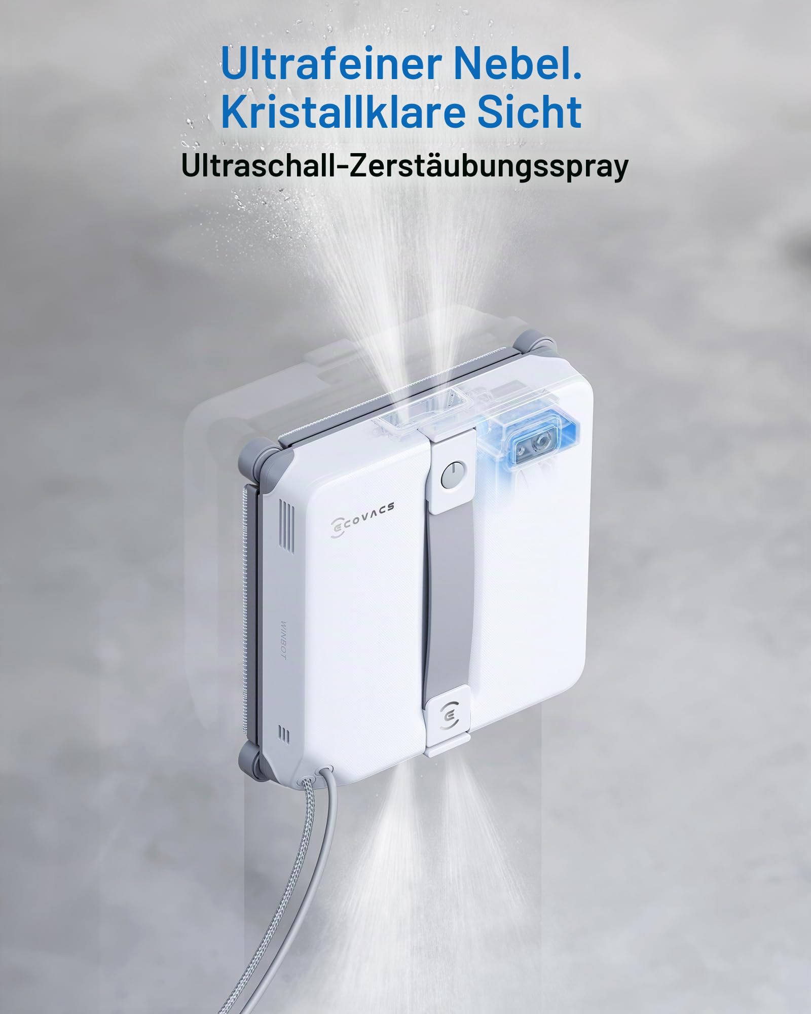 ECOVACS WINBOT MINI2 Fensterputzroboter, Fensterreiniger Roboter mit 6 Smart Reinigungsmodi, Win-SLAM 4.0 Navigation, Automatischer Glasreiniger für Fenster, Spiegel & Glastüren