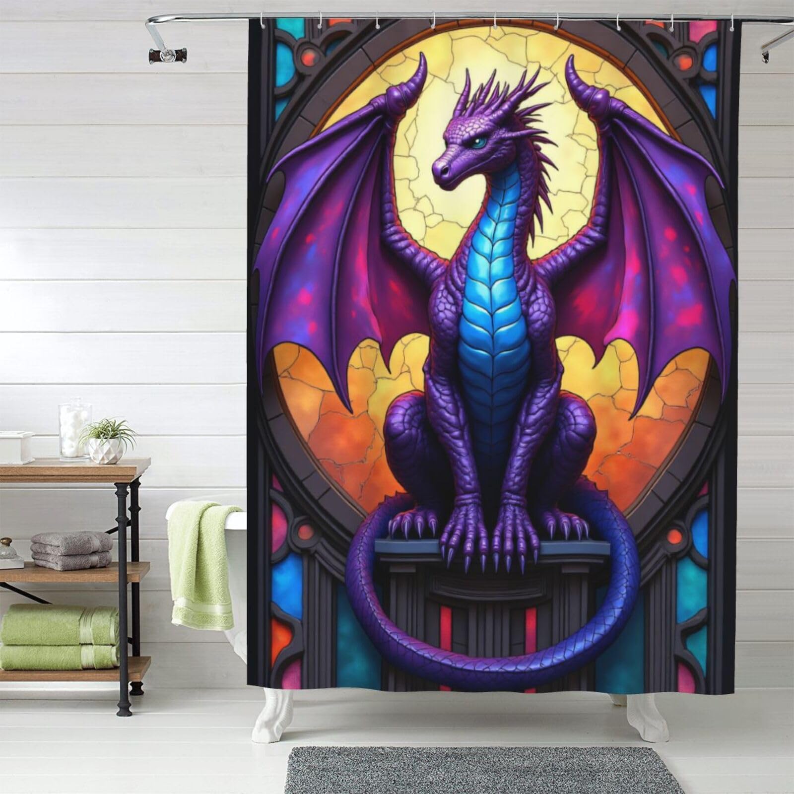 Rideau de douche de qualité supérieure tissu épais dragon 183