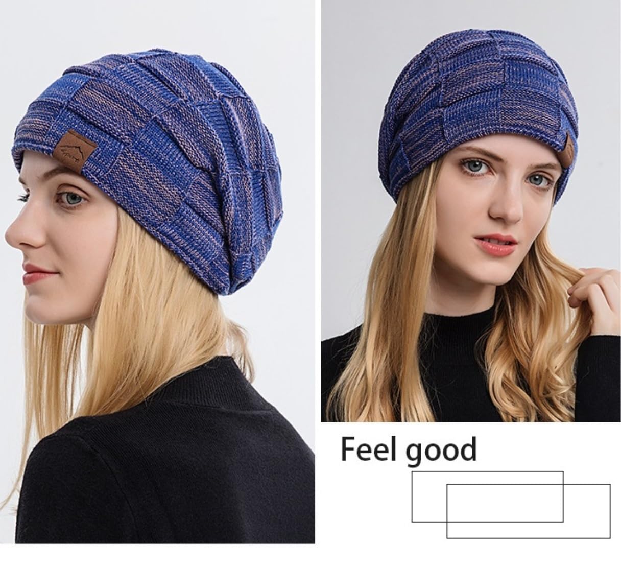 Mützen Winter Mützen Wintermütze Für Männer Und Frauen, Mit Fleece Gefüttert, Dick, Warm, Kariert, Gestrickt, Totenkopf-Mütze Wintermütze (Color : E, Size : One Size)