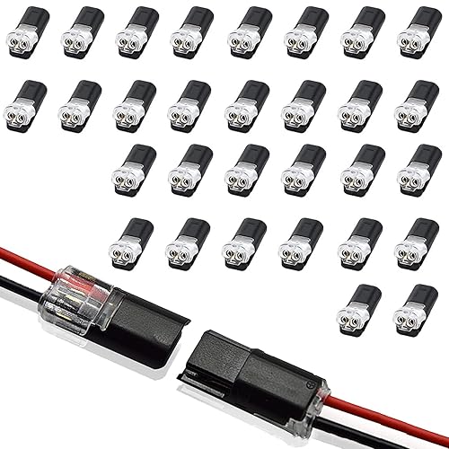 Conector enchufable de doble alambre con hebilla de bloqueo, conectores de cable de calibre pequeño impermeables sin soldadura en kit de conector de