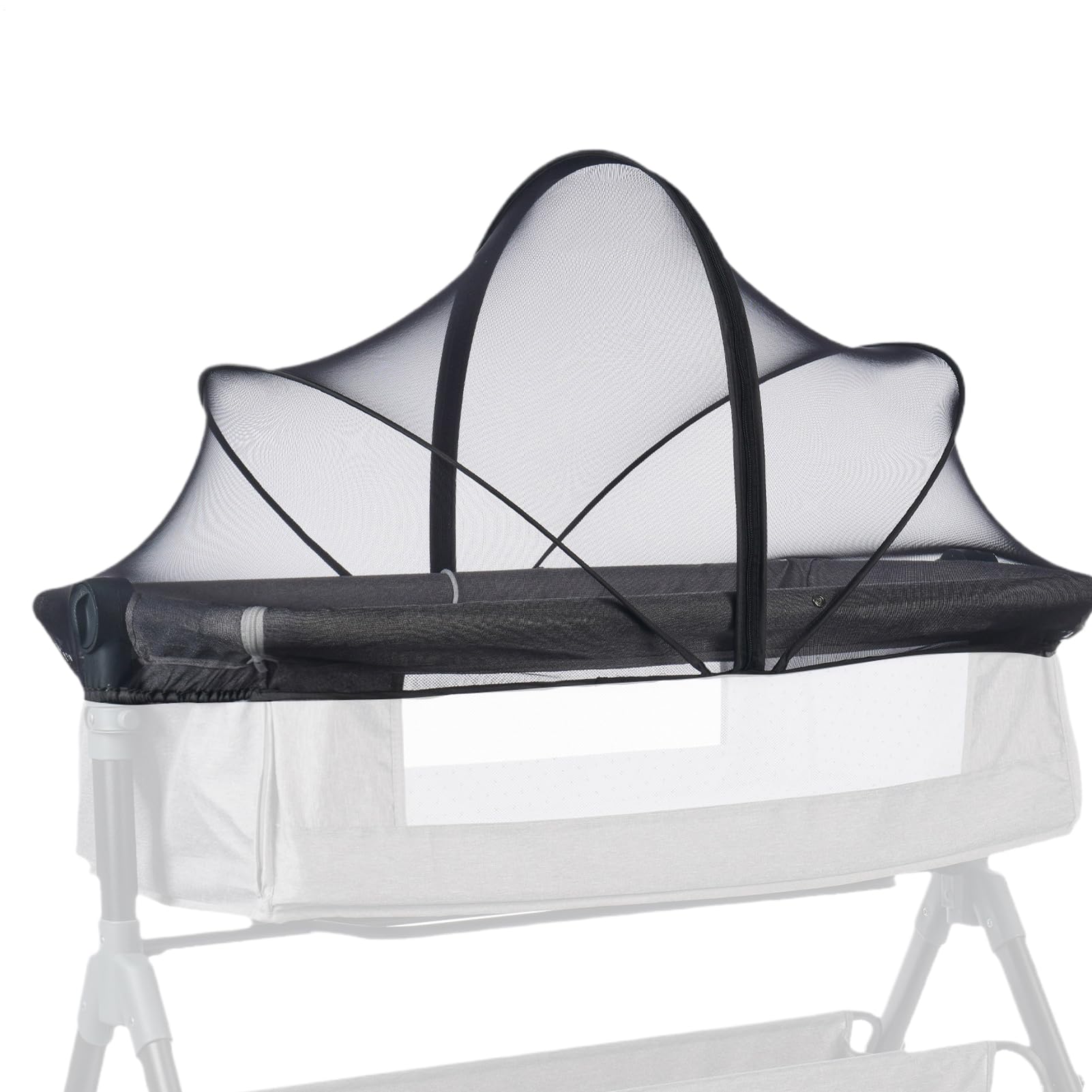 Bassinet Mosquit-o Net Cover, Universa-l Mosquit-o Net Cover For Travel Cot Bassinet Bedside Sleeper, In-sect Cat Nets Zipper Mo-squito Nets For Baby Crib Co-Sleeping Bed Breathable Mesh Holes
