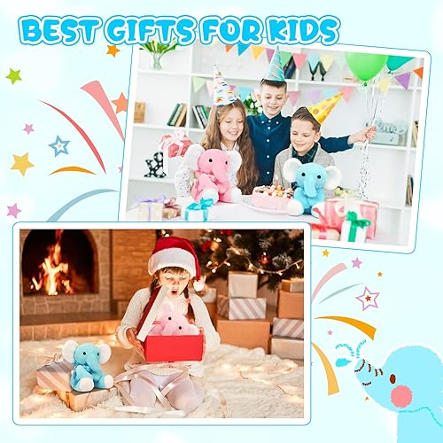 Miniatura 5 de 9inch Blue Elephant Stuffed Animals, Cute Elephant Plush for Valentine's Day Gift, Soft Blue Stuffed Elephant for Baby,Boys and Girl, Baby Shower