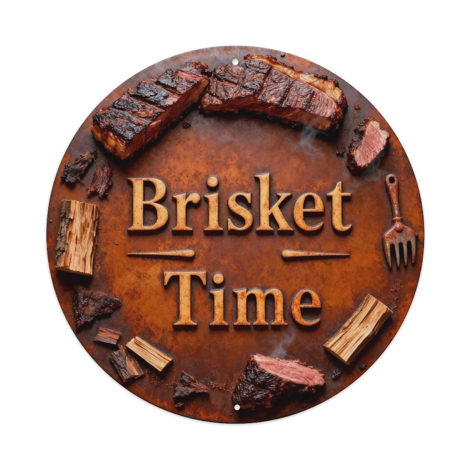 Brisket Time Metal Tin Sign Plaque