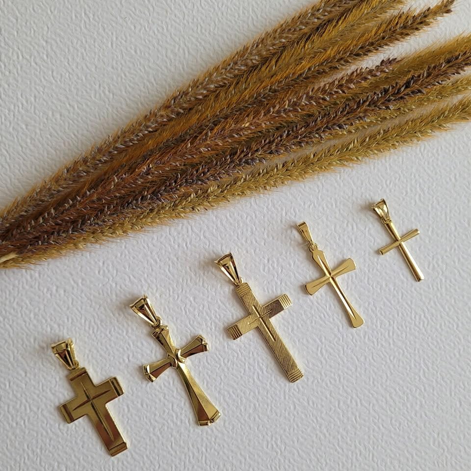 AMAR OPRAVA goldkette herren mit kreuz 585, Kette Herren 925/585 - kreuz kette herren gold 585 massiv - 5 mm, Kreuz Kette - Goldkette Kreuzkette - panzerkette gold 585