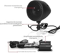 Vista 4 de BOSS Audio Systems MCBK420B Paquete de altavoces de 3 pulgadas para motocicleta y amplificador de 2 canales - Bluetooth, resistente a la intemperie