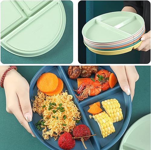 Miniatura 5 de Juego de vajilla de 8 piezas de 12 pulgadas, platos divididos irrompibles, bandeja ligera para niños, cocina de picnic, microondas y lavavajillas